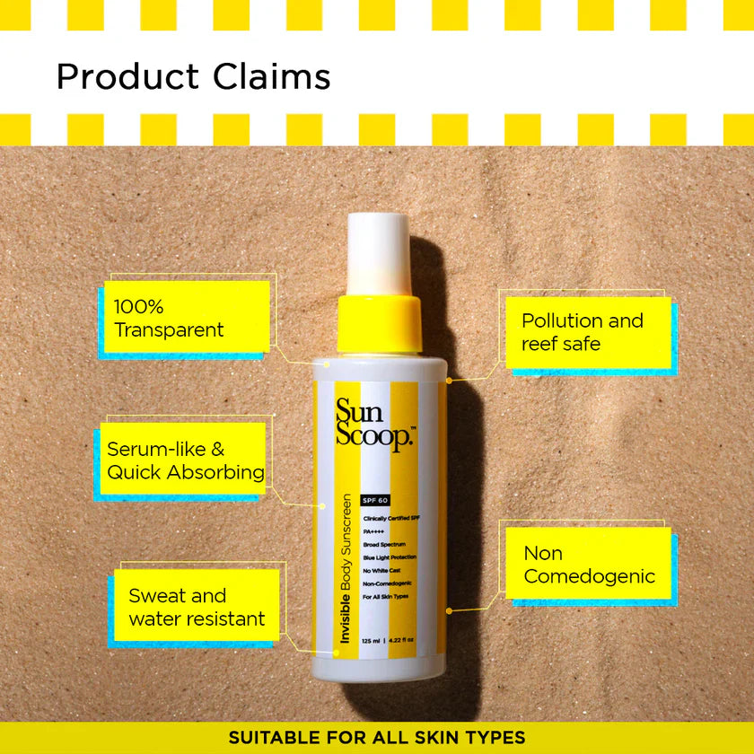 Sunscreen 3-in-1 Hydrate, Glow & Chill–SPF 60 Spray by Sun Scoop!