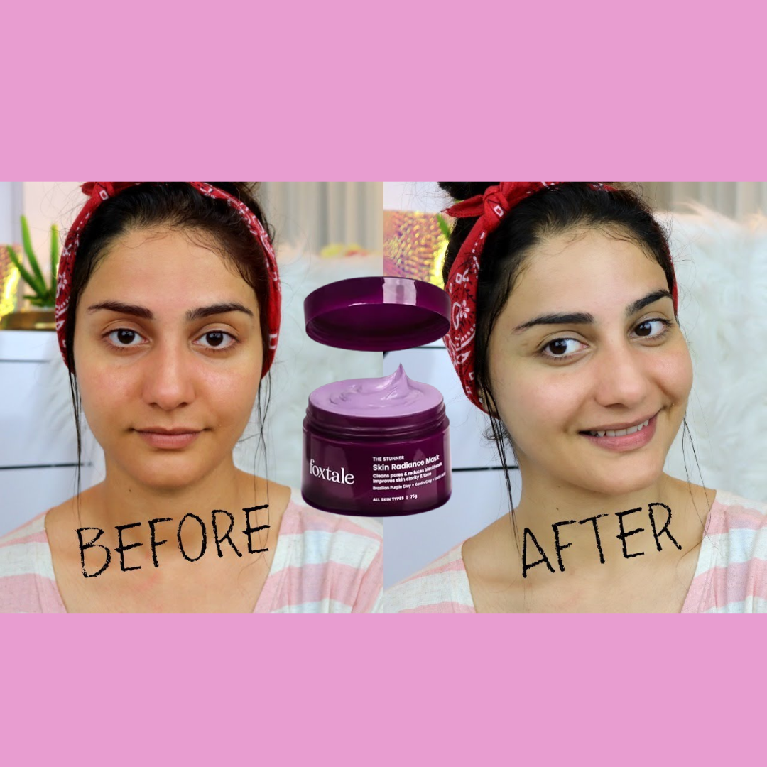 Purple Clay Mask - Removes tan + Removes blackheads + Brightens skin at just 1st use.
