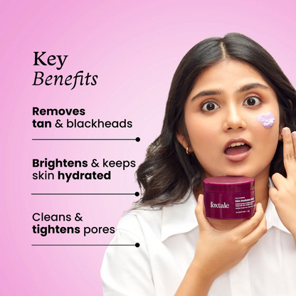 Purple Clay Mask - Removes tan + Removes blackheads + Brightens skin at just 1st use.
