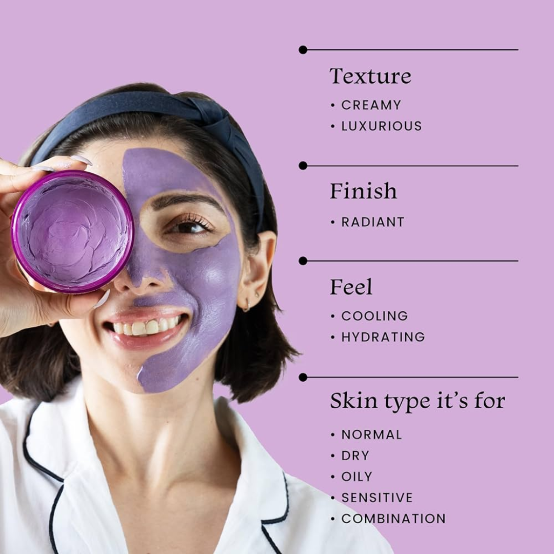 Purple Clay Mask - Removes tan + Removes blackheads + Brightens skin at just 1st use.