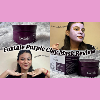 Purple Clay Mask - Removes tan + Removes blackheads + Brightens skin at just 1st use.