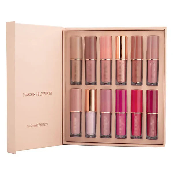 MocMallure 12 PCS Matte Lip Gloss Set