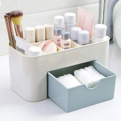 Cosmetic Makeup Organizers 7 Compartments with  1 Drawer Storage Box