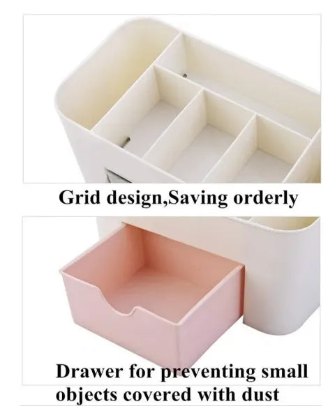 Cosmetic Makeup Organizers 7 Compartments with  1 Drawer Storage Box