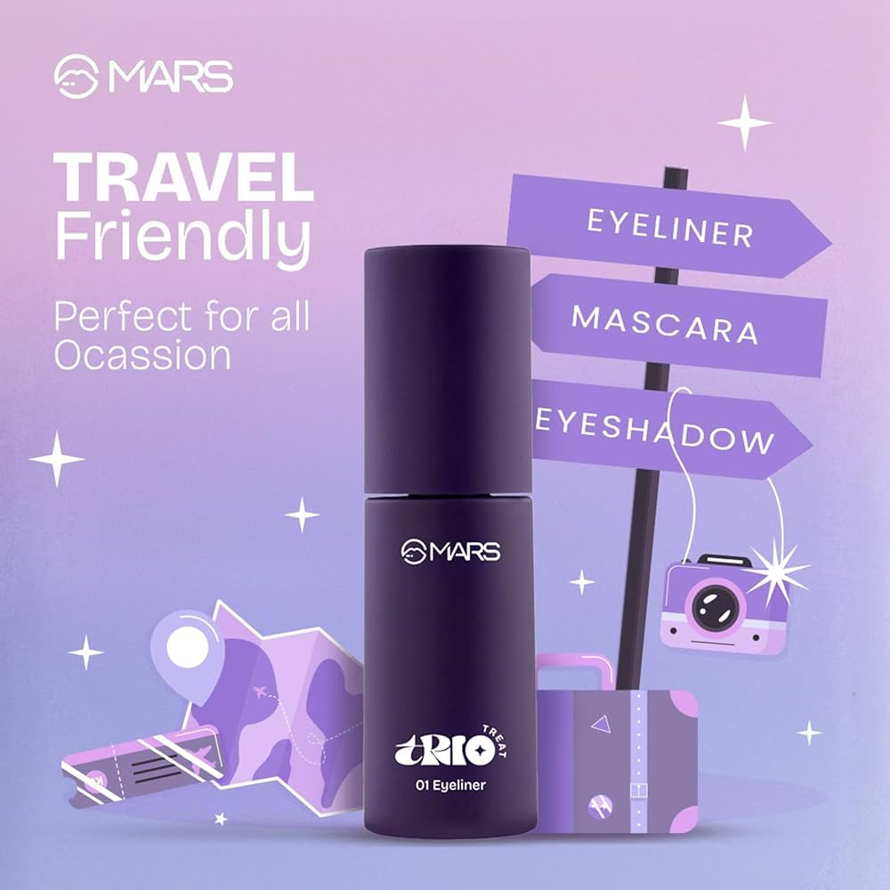 3 in 1 Eye Makeup Kit (Glitter Eyeshadow, Volumizing Mascara & Waterproof Eyeliner)