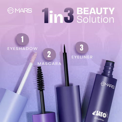 3 in 1 Eye Makeup Kit (Glitter Eyeshadow, Volumizing Mascara & Waterproof Eyeliner)