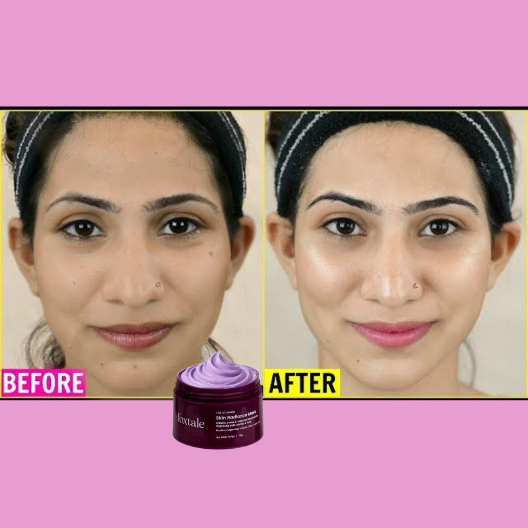 Purple Clay Mask - Removes tan + Removes blackheads + Brightens skin at just 1st use.