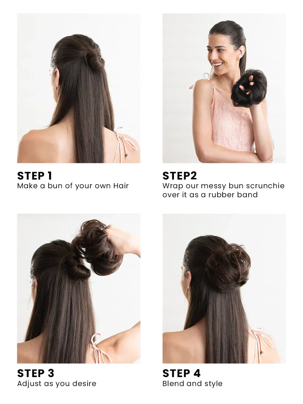 Premium Messy Bun Hair Scrunchie - Imported