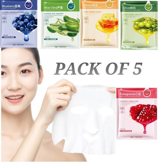 Hydrating Face Sheet Masks (Pack of 5) & Get Jade Roller FREE