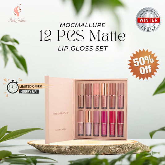 MocMallure 12 PCS Matte Lip Gloss Set