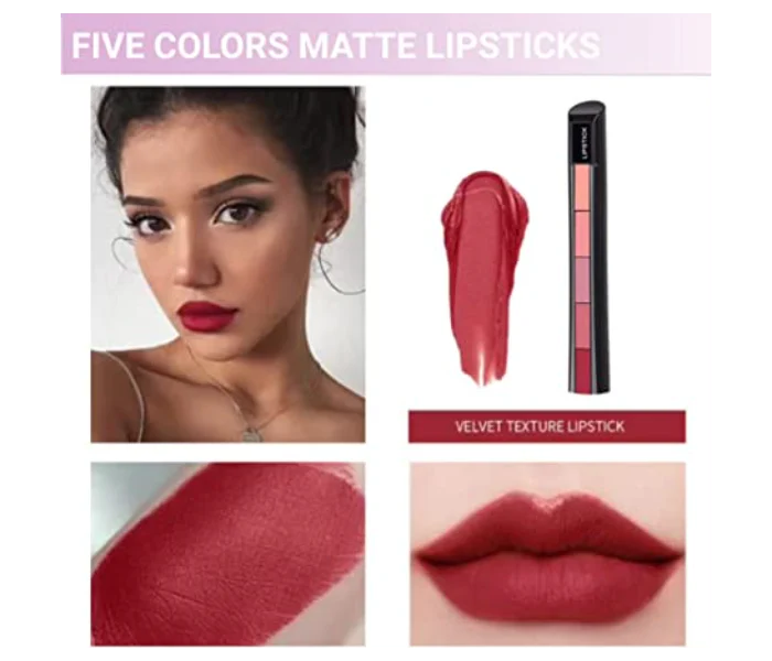 Deal HUDA Matte Finish 5 in 1 Lipstick