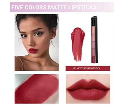 Deal HUDA Matte Finish 5 in 1 Lipstick